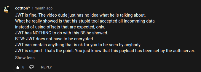 Experienced security person ripping into the flaws of the video